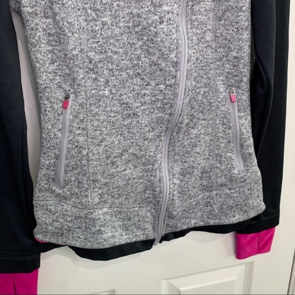 Mondetta Hooded Performance Jacket Gray Black Pink - image 3